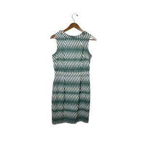 Boden Women's Green Geometric Sleeveless Knee Length Dress Size 8